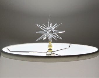 Lucite Starburst Lamp Finial, Mid Century Modern Sunburst Acrylic Lamp Accent