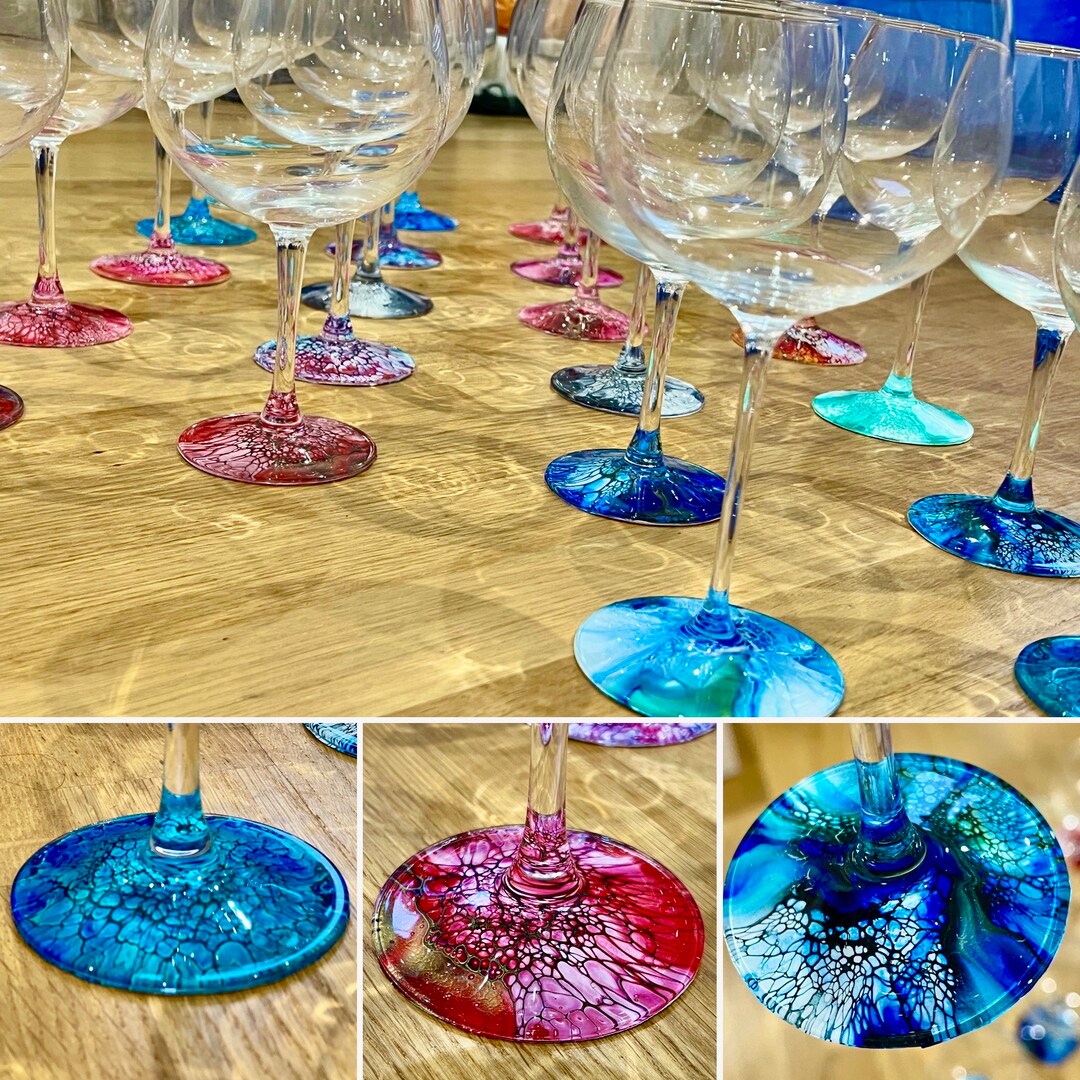 Hand Painted Gin Glasses, Set of 2 Gin or Cocktail Glasses, Mother's