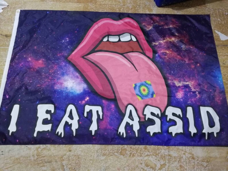 I Eat Assid Custom Flag Funny Bassnectar Lost Lands Bass Etsy