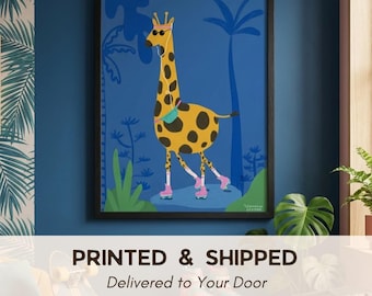 Giraffe Nursery Print: Whimsical Kids' Room Wall Fine Art Print