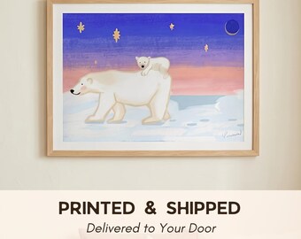 Mamma Bear Nursery Print: Whimsical Kids' Room Wall Fine Art Print
