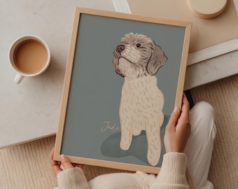 Pet Portrait, Personalized Home Decor, Dog Art Digital Print, Dog Portrait, Pet Memorial, Custom Gifts For Pets, Pet Painting, Gift For Her
