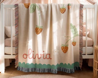 Personalized Baby Name Woven Blanket – Luxury Heirloom Nursery Gift