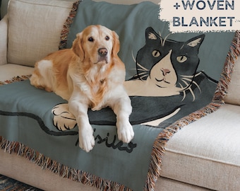 Custom Woven Blanket with Pet Portrait, Custom Pet Blanket, Pet Memorial Blanket, Custom Dog Blanket, Custom Pet Gifts, Gifts for Pet Lovers
