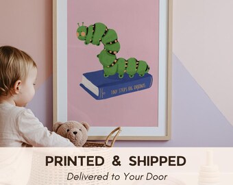 Caterpillar Nursery Print: Whimsical Kids' Room Wall Fine Art Print