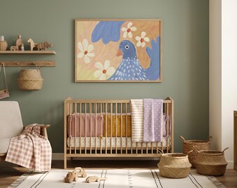 Bird Nursery Print | Whimsical Kids' Room Wall Art (Digital Download)