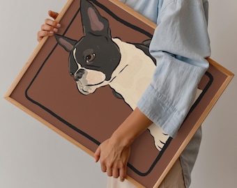Pet Portrait, Personalized Home Decor, Dog Art Digital Print, Dog Portrait, Pet Memorial, Custom Gifts For Pets, Pet Painting, Human-drawn