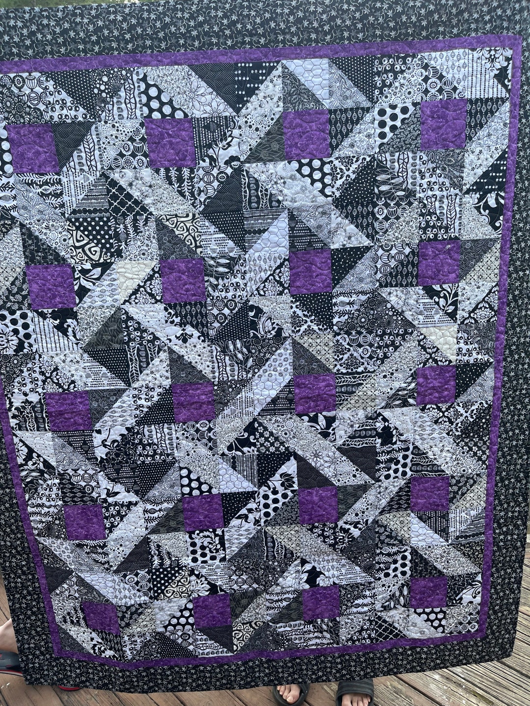 Black and White Quilt - Etsy