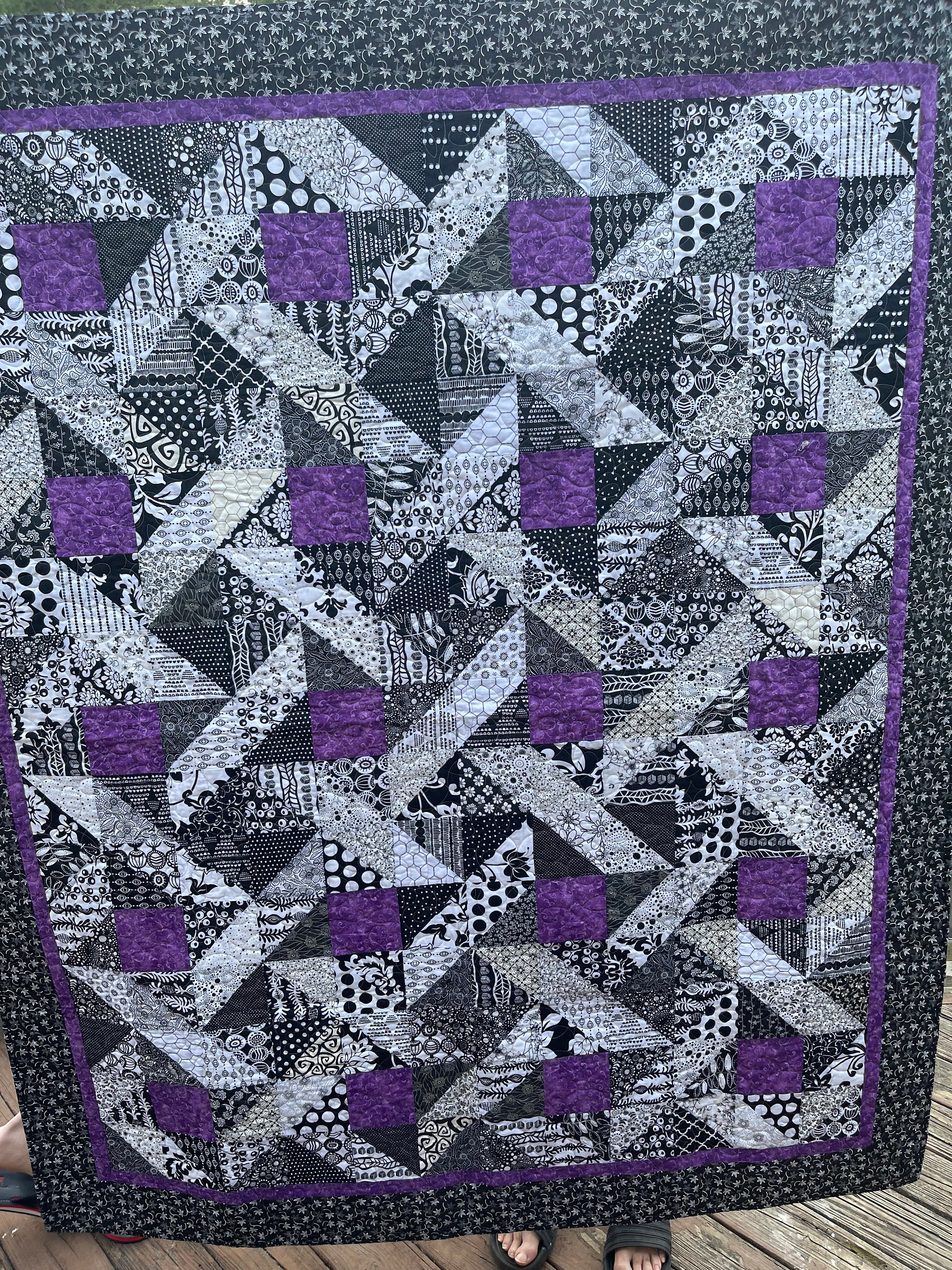 Black and White Quilt - Etsy