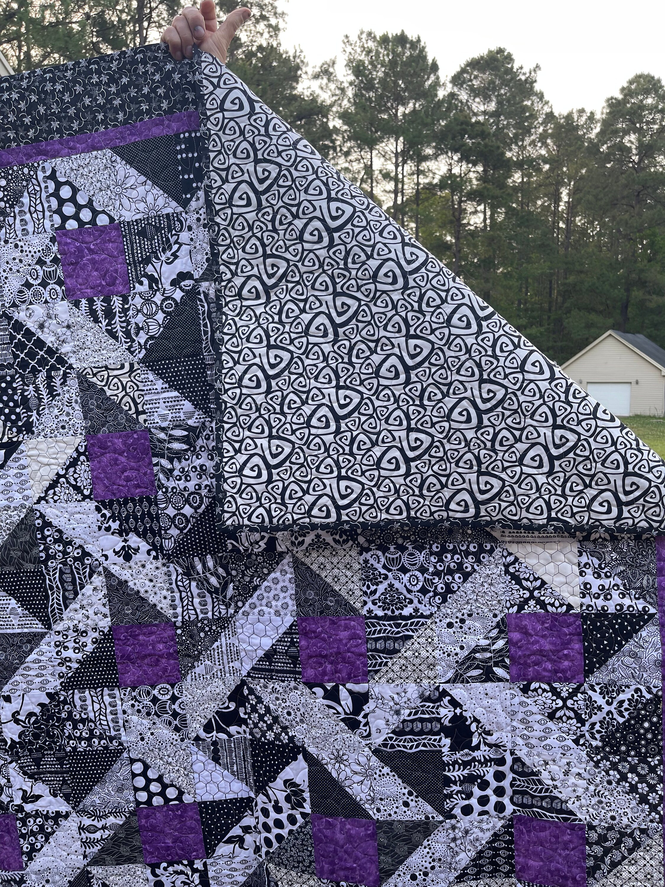 Black and White Quilt - Etsy