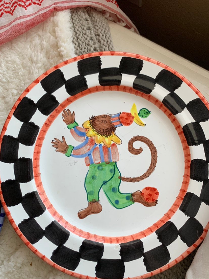 Present Tense Monkey Business By Anne Hathaway Dinner Plate Etsy