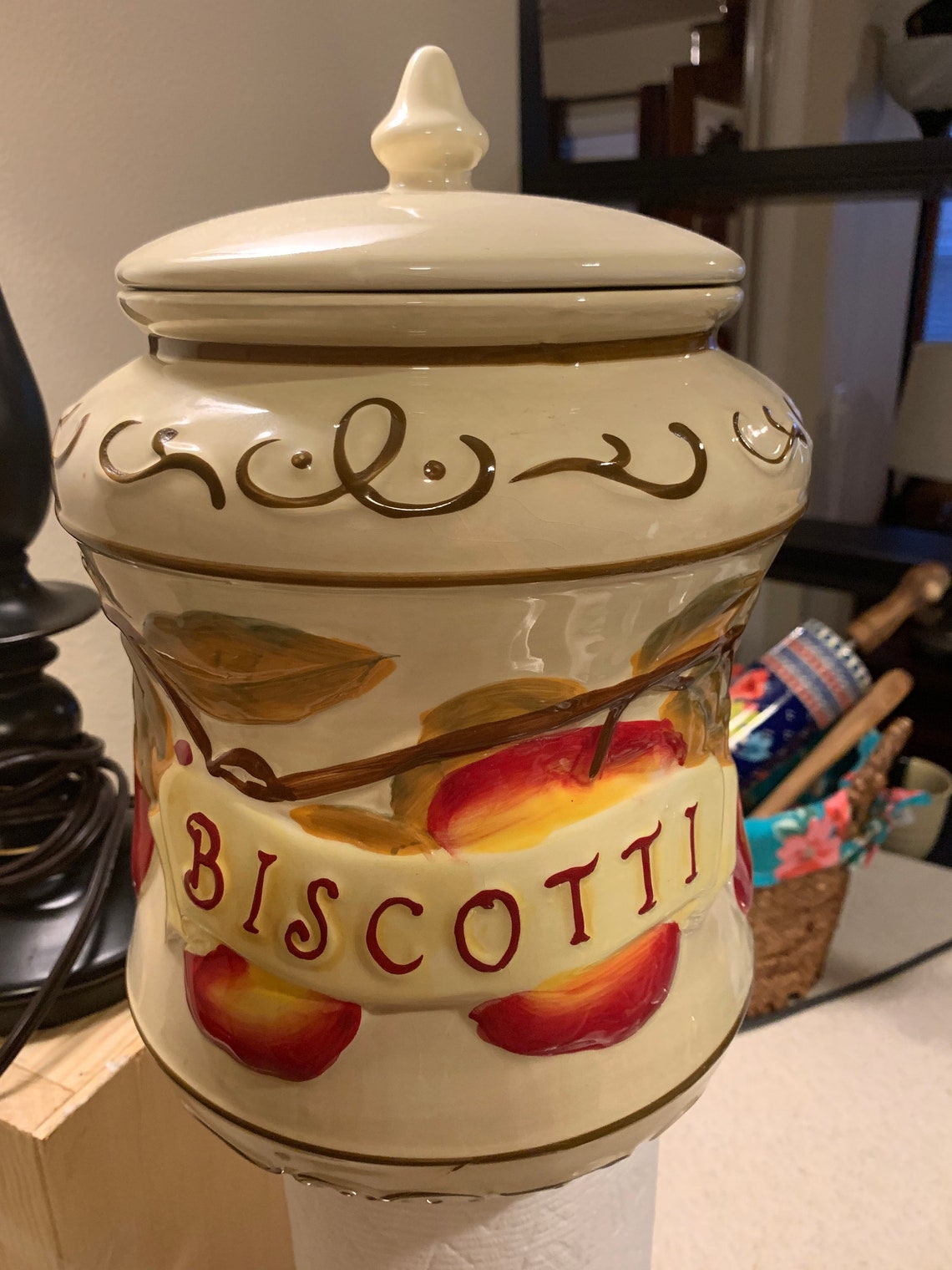 Vintage Hand Painted Nonni's Biscotti Jar SEE Etsy