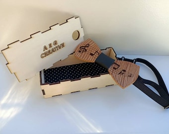 Personalized wooden bow tie