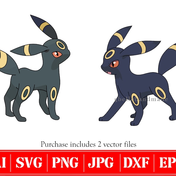 Umbreon Svg · Umbreon Vector Svg  · Ai, Eps, Jpg, Png, Svg, Dxf, Files For Cricut Machine · Instant Download