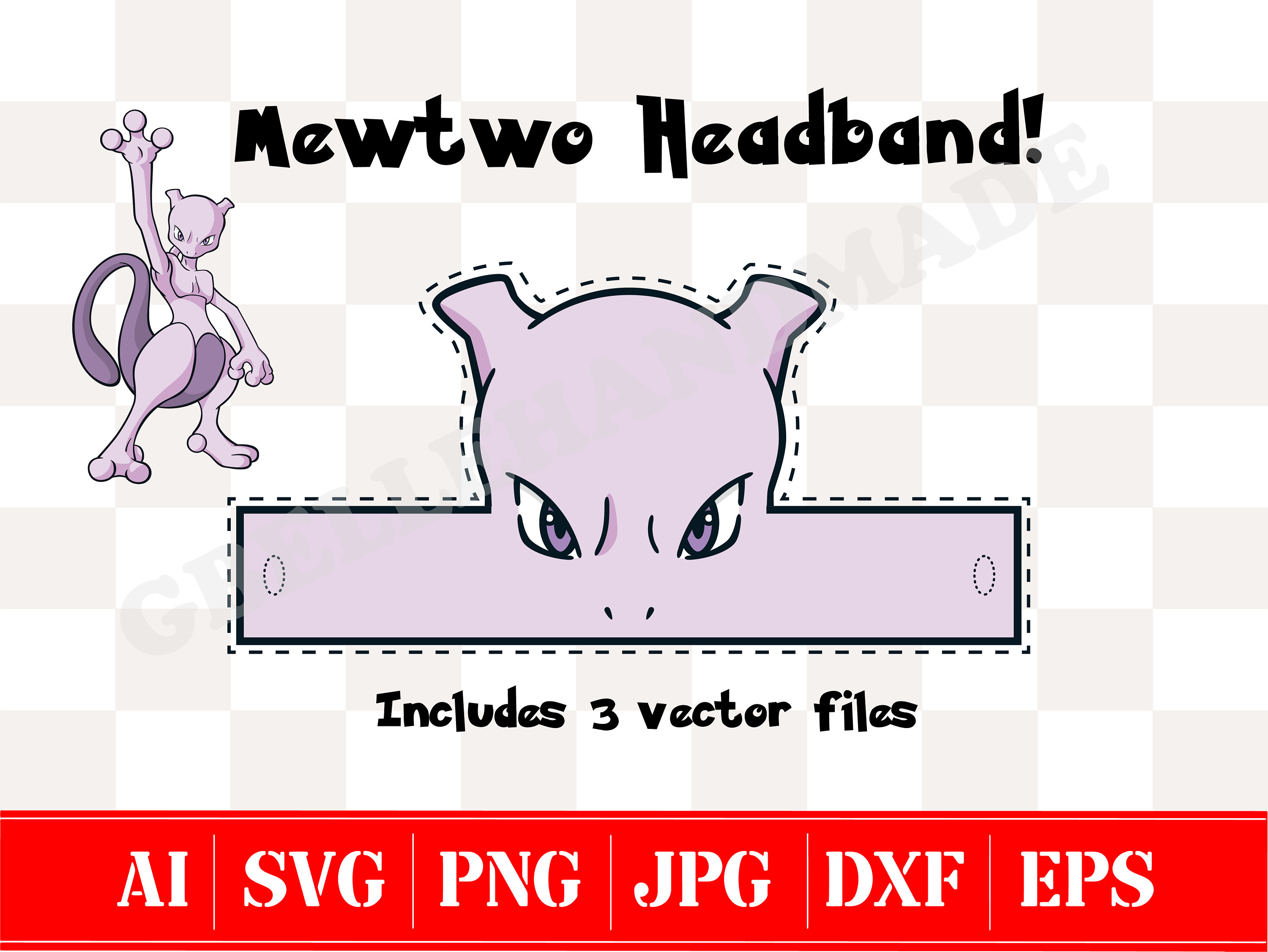 Mewtwo Pokemon SVG, Baby mewtwo SVG, Pokemon SVG