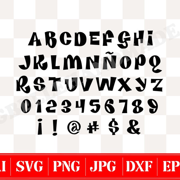 Fun 60s Alphabet Font SVG + Halo + Lip Vector · Alphabet Font Svg · Ai, Eps, Jpg, Png,Svg, Dxf, Files For Cricut Machine Instant Download