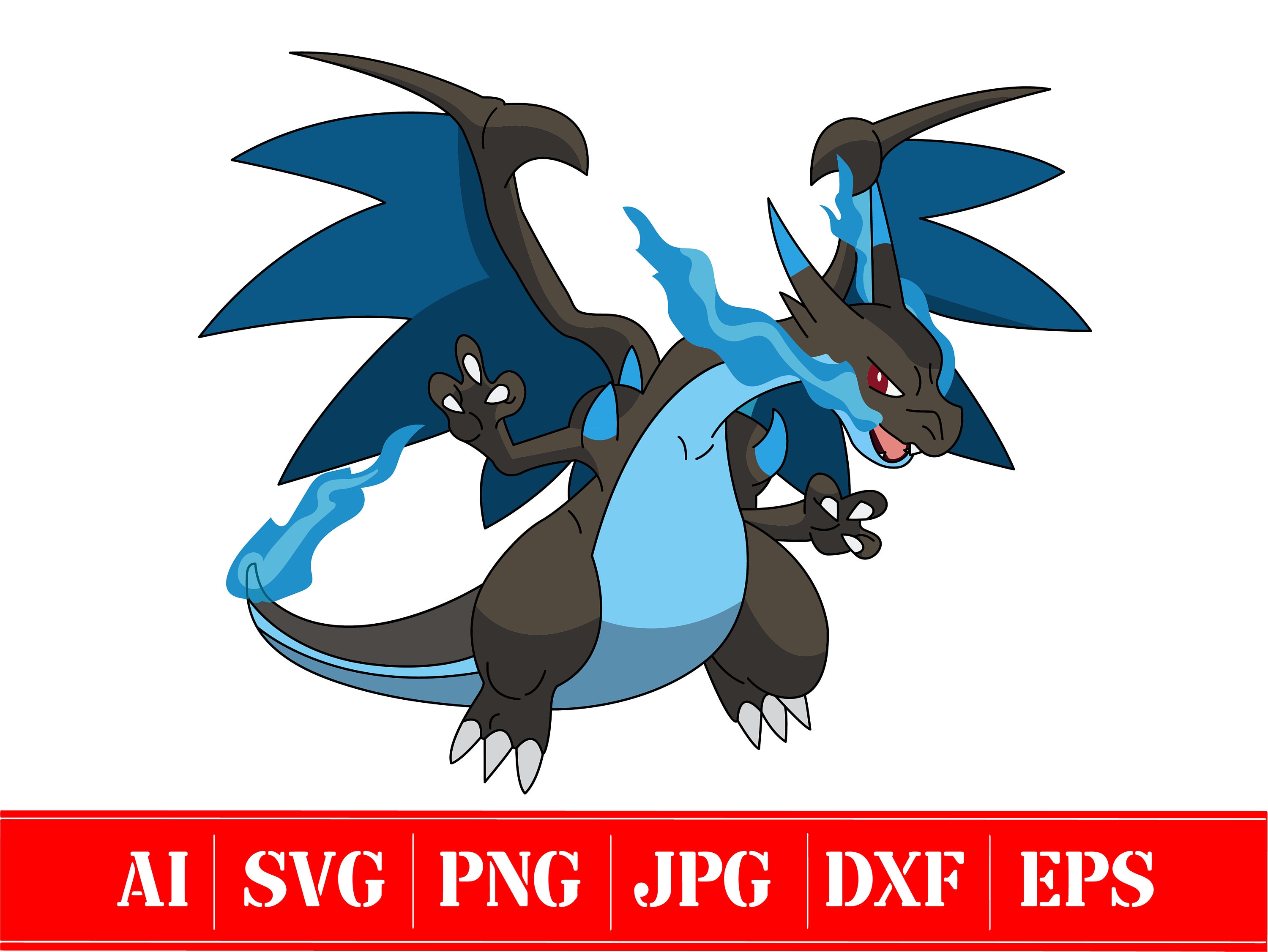 Mega Charizard Y vs Mega Charizard X Pokemon Print Poster Wall Art Picture  A4 +