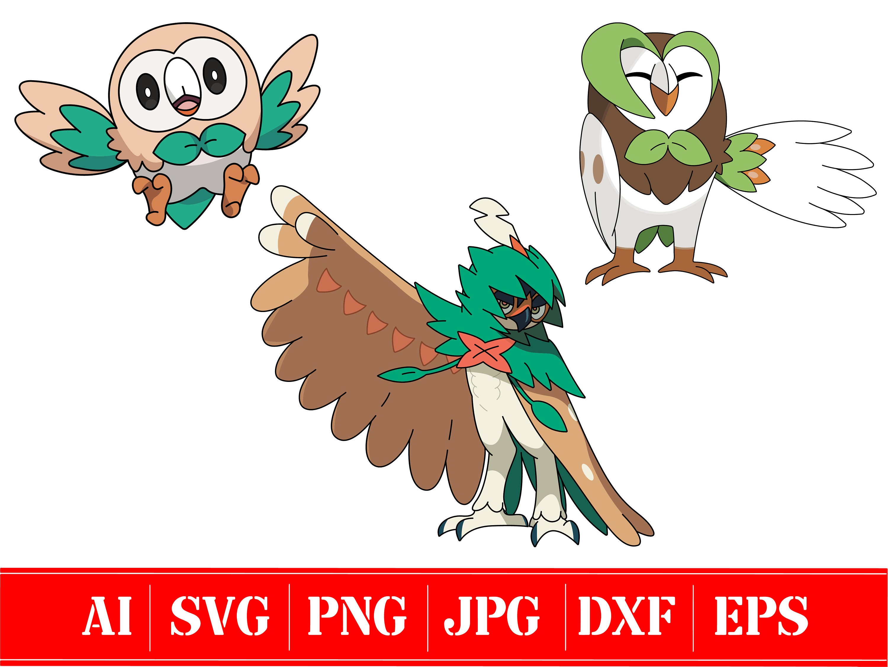 Rowlets and Decidueye – Wall Scroll – apocalyss