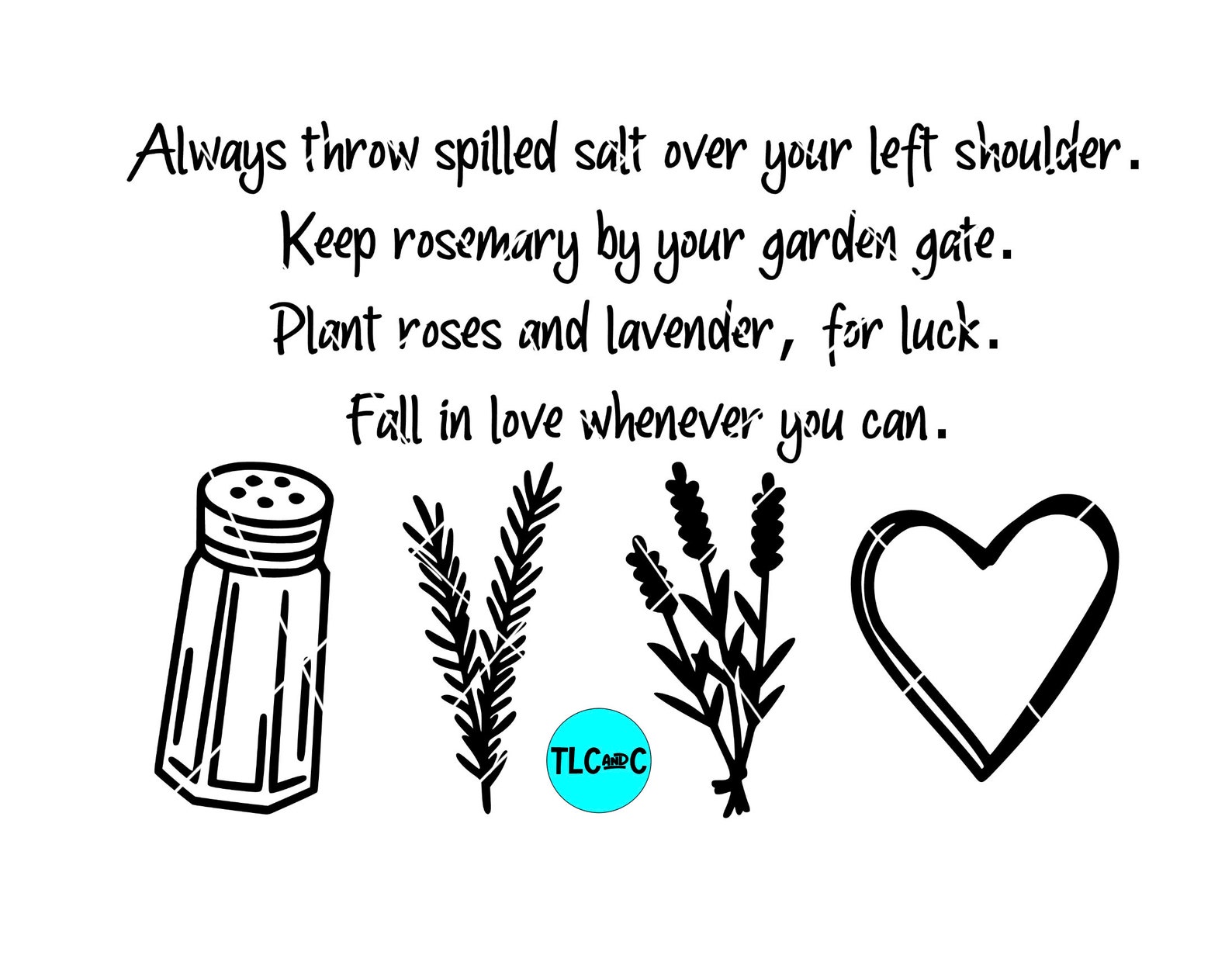 Always Throw Salt Over Your Left Shoulder SVG/PNG Digital Etsy