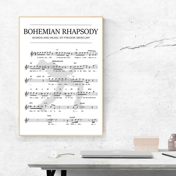 Digital Print - Bohemian Rhapsody Piano Score