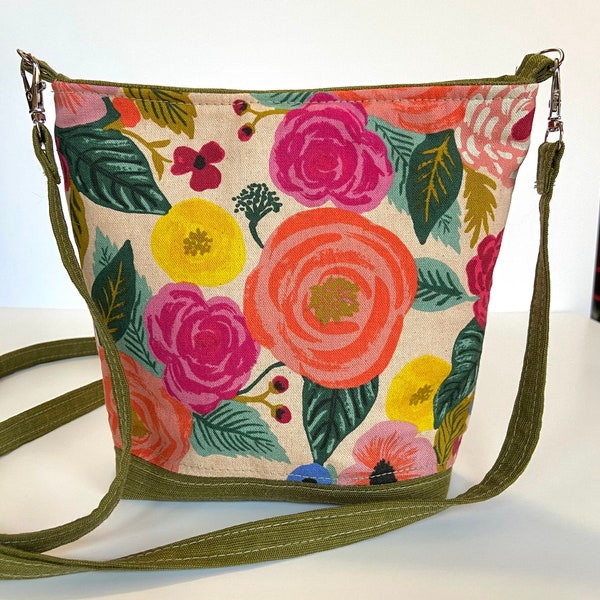 Crossbody bag small canvas rifle paper co floral