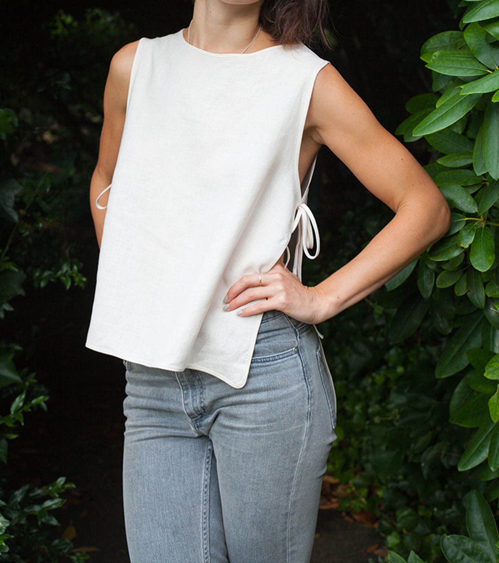 Linen White Knot Top White Linen Top All Colors Linen Top Etsy
