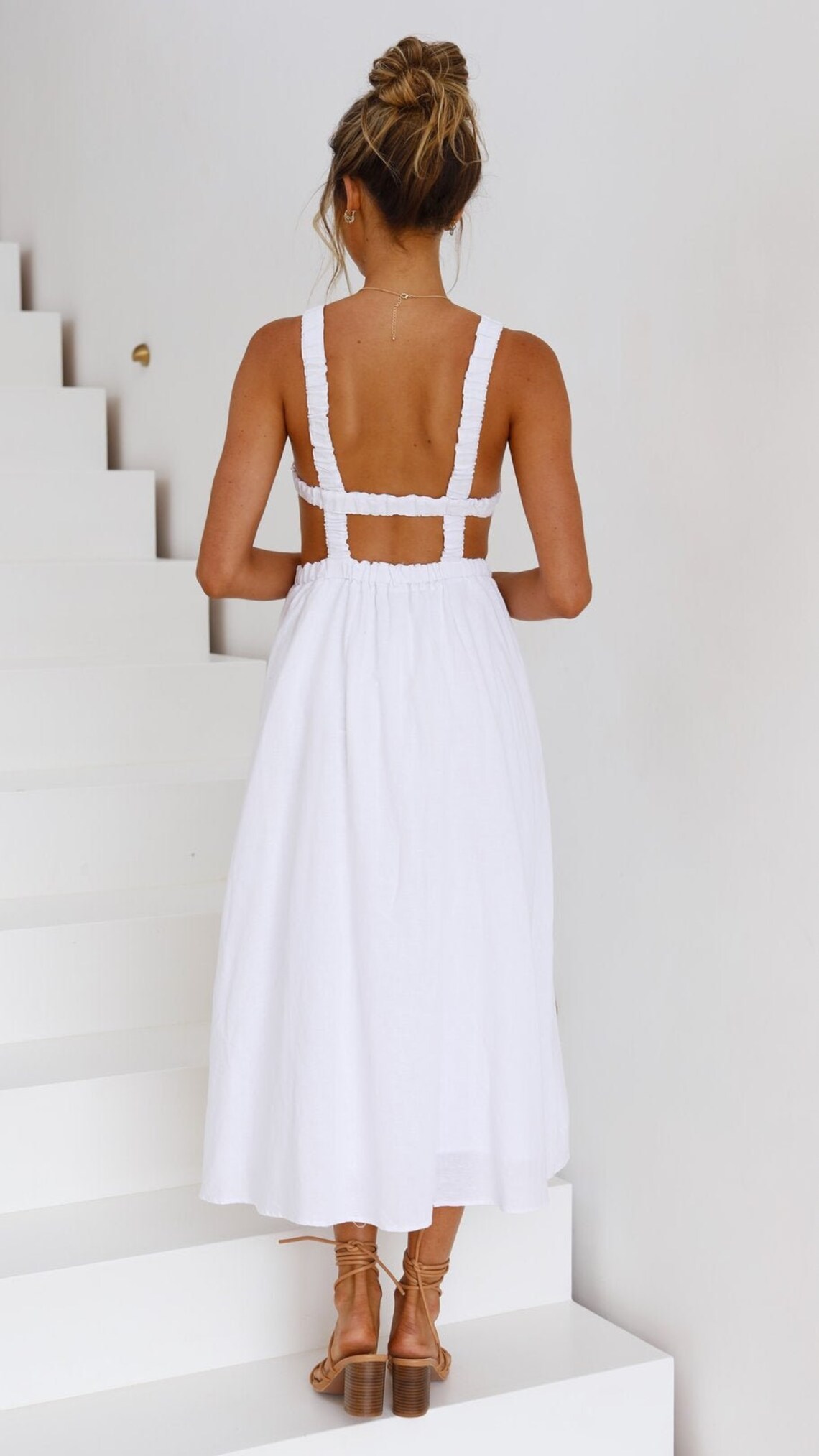 Linen Button Dress Midi Linen Dress Midi Dress With Side Etsy