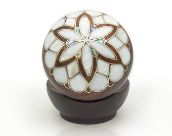 Details about   Handmade Colourful Mother of Pearl Wood Flower Oriental Treasure Jewelry RingBox