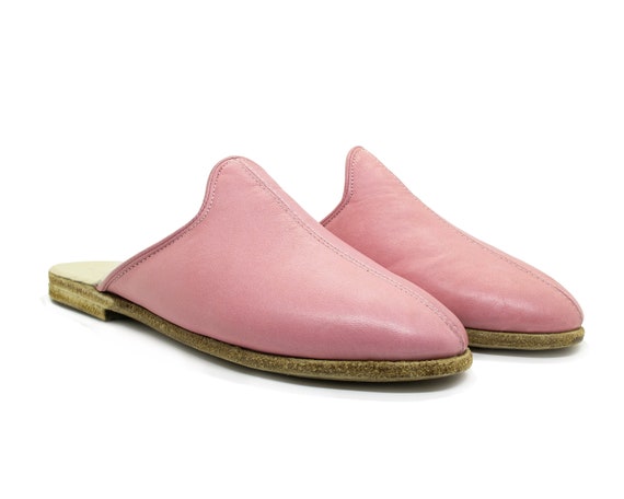 pink leather moccasins