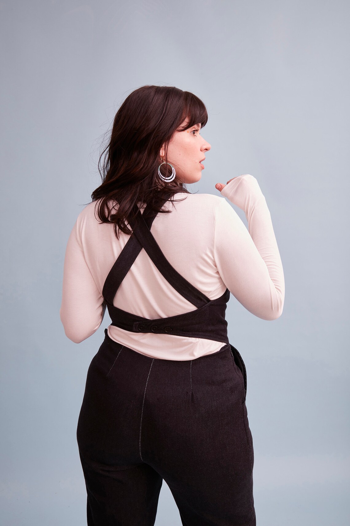 Toiletfriendly Jumpsuit in Black Organic Denim Etsy