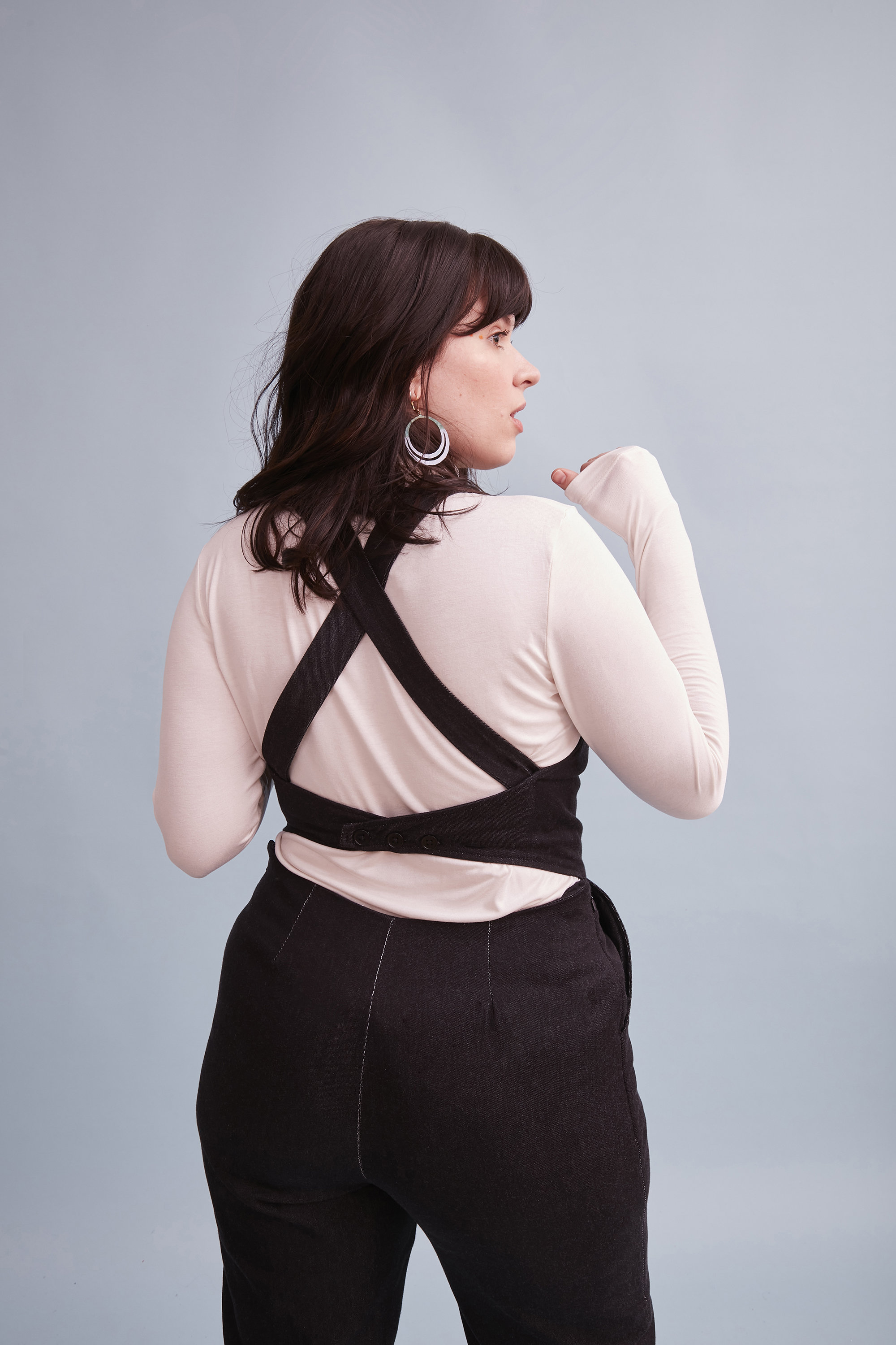 Toiletfriendly Jumpsuit in Black Organic Denim Etsy UK