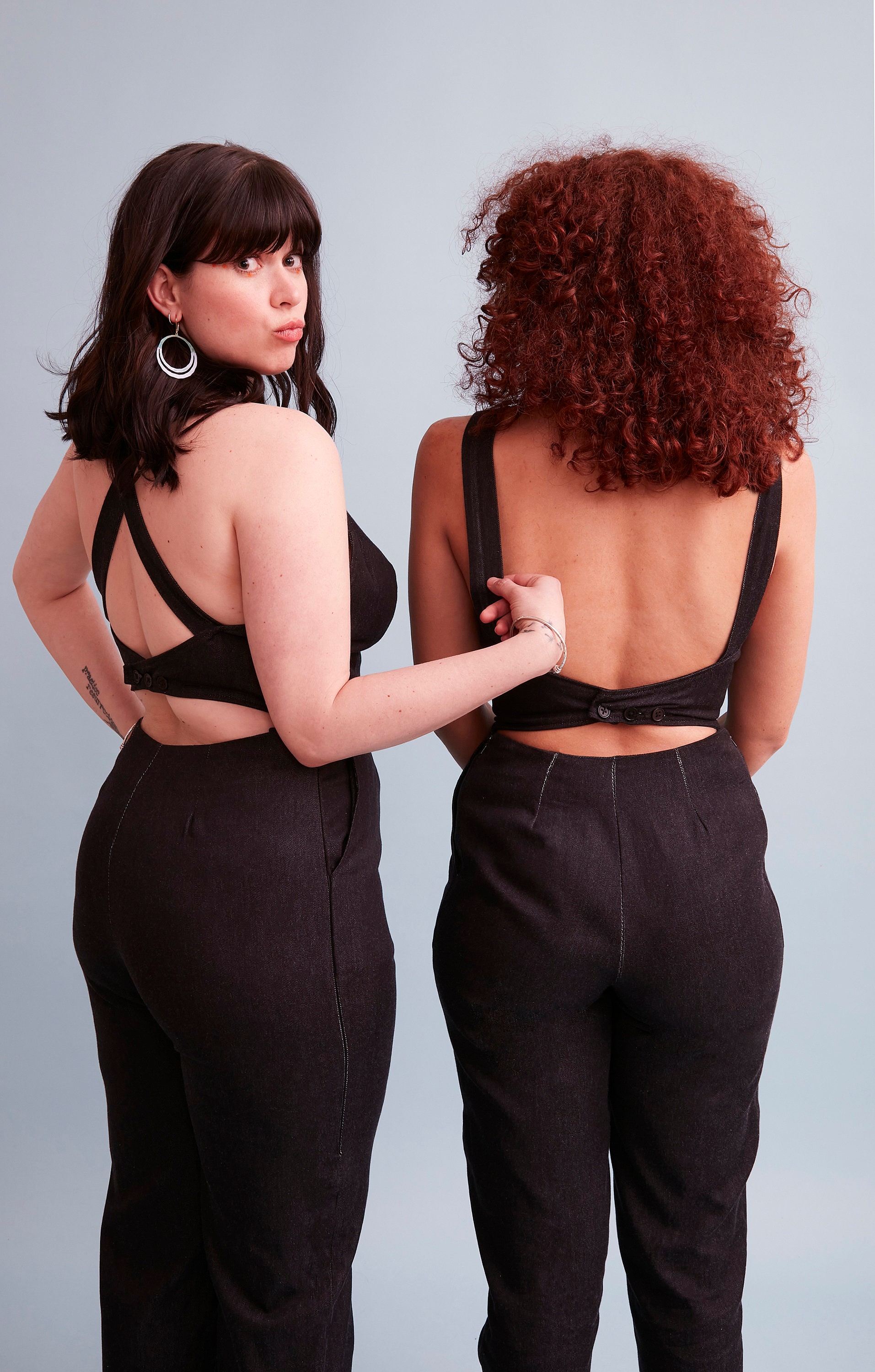Toiletfriendly Jumpsuit in Black Organic Denim Etsy UK