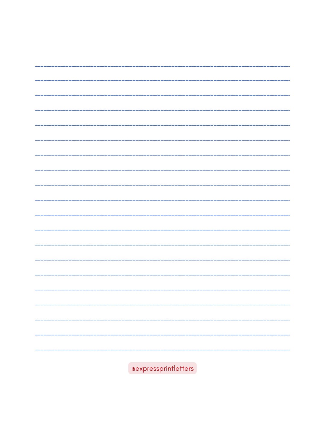 10 Dashed Dark Blue Printable Stationery Pagesdigitalletter - Etsy Canada