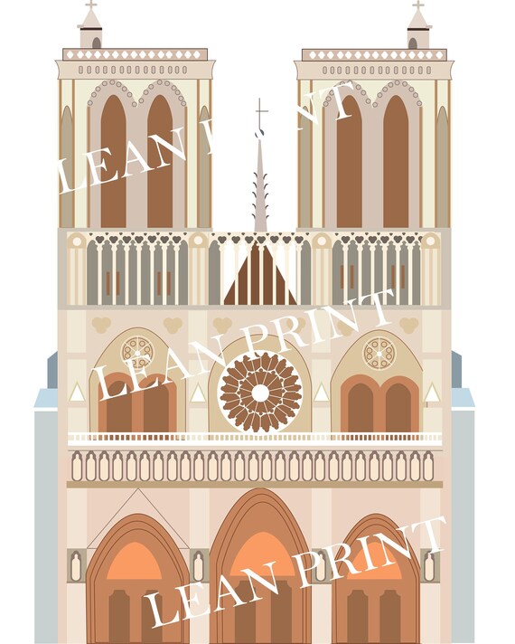 Notre Dame Cathedral Clipart Png Svg Pdf Jpg Instant Etsy