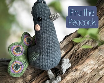 Handmade Crochet Peacock, Plush Decor ‘Pru the Peacock’