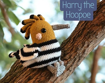 Handmade Crochet Hoopoe Bird, Plush Decor ‘Harry the Hoopoe’