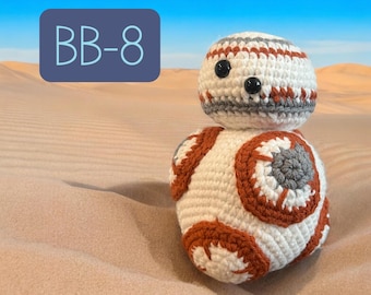 Handmade Crochet Large BB-8, Plush Decor Collectible