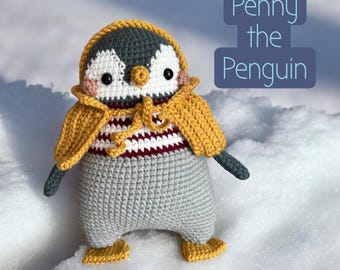 Handmade Crochet Penguin, Plush Decor ‘Penny the Penguin’