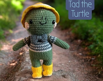 Handmade Crochet Turtle, Plush Decor ‘Tad the Turtle’