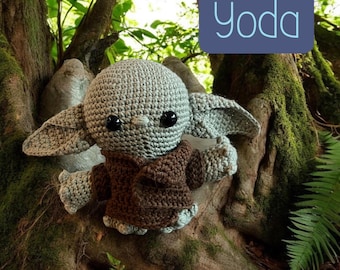 Handmade Crochet Small Baby Yoda, Plush Decor Collectible Grogu