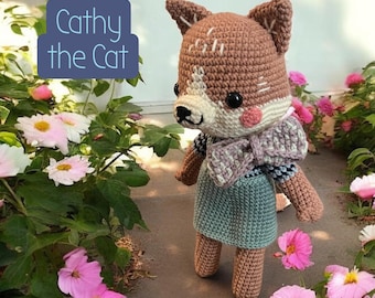 Handmade Crochet Cat, Plush Decor ‘Cathy the Cat’