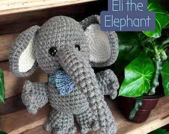 Handmade Crochet Elephant, Plush Decor ‘Eli the Elephant’