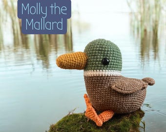 Handmade Crochet Mallard Duck, Plush Decor ‘Molly the Mallard’