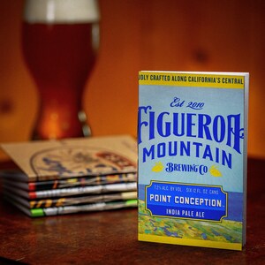 Upcycled Pocket Notebook with Beer Carton Cover: Figueroa Mountain - Point Conception, journal écologique fait main