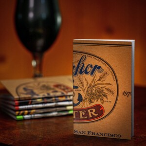 Upcycled Pocket Notebook with Beer Carton Cover: Anchor Porter, journal écologique fait à la main