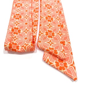 Retro HEADBAND Orange Geometric Boho Flower Mod Mid Century Modern Hippie 60s 70s polyester 1970 vintage inspired Hair Scarf Accessory wrap