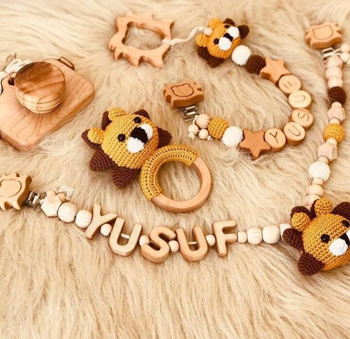 Handmade Natural Wooden Newborn Baby Gift Set Etsy