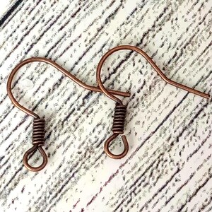 Red Copper Ear Wires Pack of 20 pair