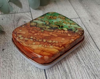 Hand painted watercolor palette tin tiny paint set