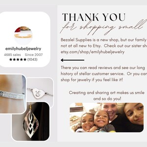May include: An Etsy shop advertisement featuring jewelry. The image includes a shop logo, product photos of bracelets and earrings, and text that reads "THANK YOU for shopping small." The shop has 4685 sales since 2007.